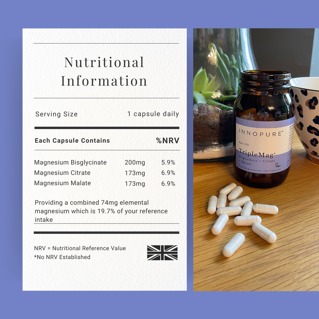 TripleMag® Magnesium Complex with Bisglycinate, Citrate & Malate (Clean Label) 90 Capsules