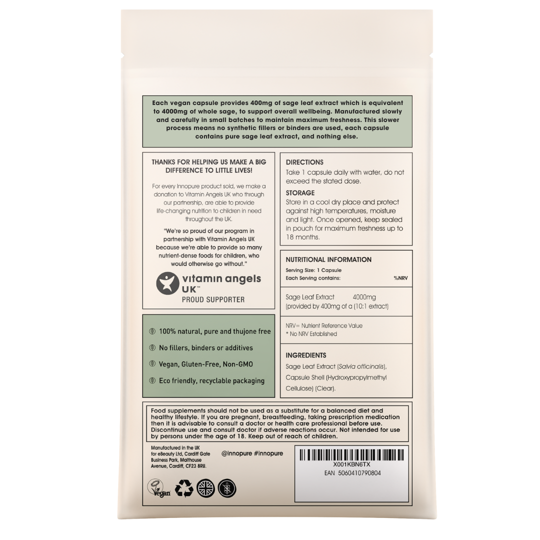 Super Sage Leaf Extract, Clean Label (No Fillers or Binders) 60 Capsules