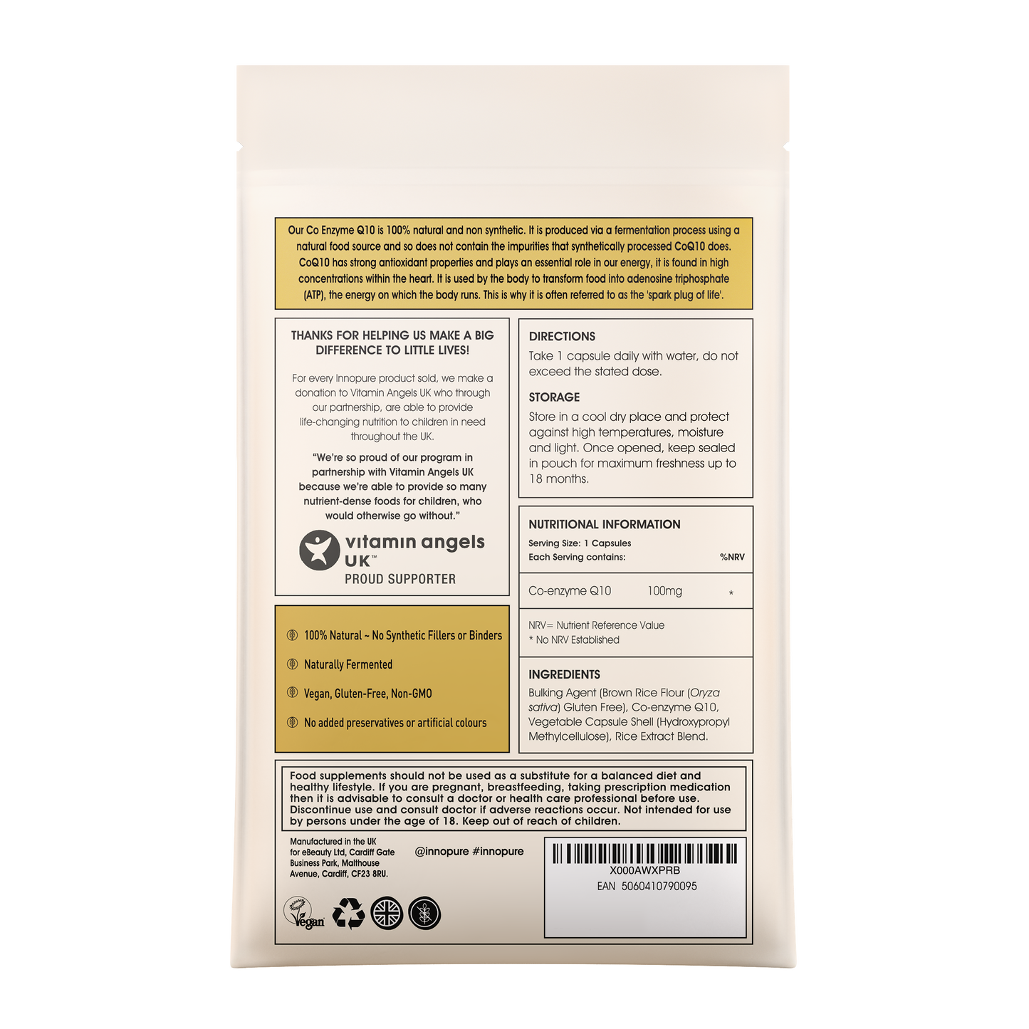 CoEnzyme Q10 COQ10 Pure Grade, Natural Source 100mg