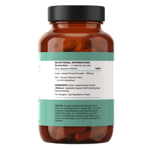 Green Lipped Mussel 500mg (180 Capsules 3-6 Month Supply)