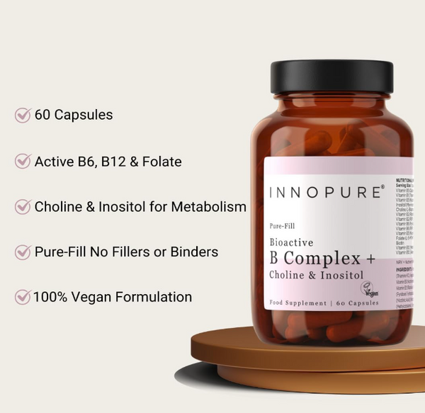 Bioactive Vitamin B Complex with Inositol & Choline (60 Capsules 2-Month Supply)