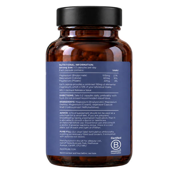 TripleMag® Magnesium Complex - Bisglycinate, Citrate & Malate (60 Capsules 1-2 Month Supply)