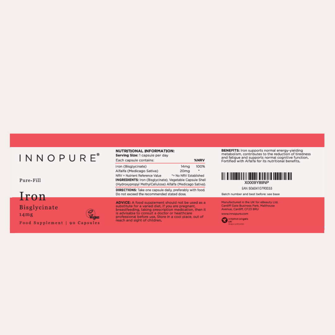 Iron Bisglycinate Capsules, Highly Absorbable 14mg