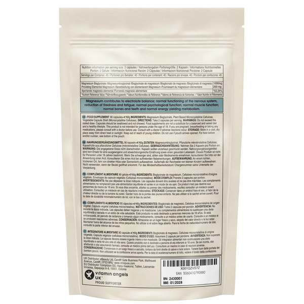 Magnesium Glycinate (180 Capsules 3-Month Suppy)