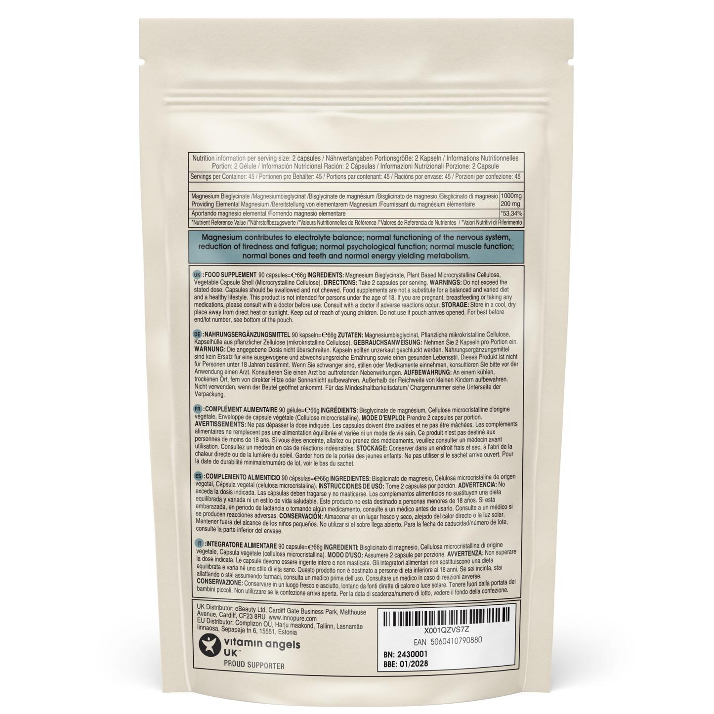 Magnesium Glycinate (180 Capsules 3-Month Suppy)