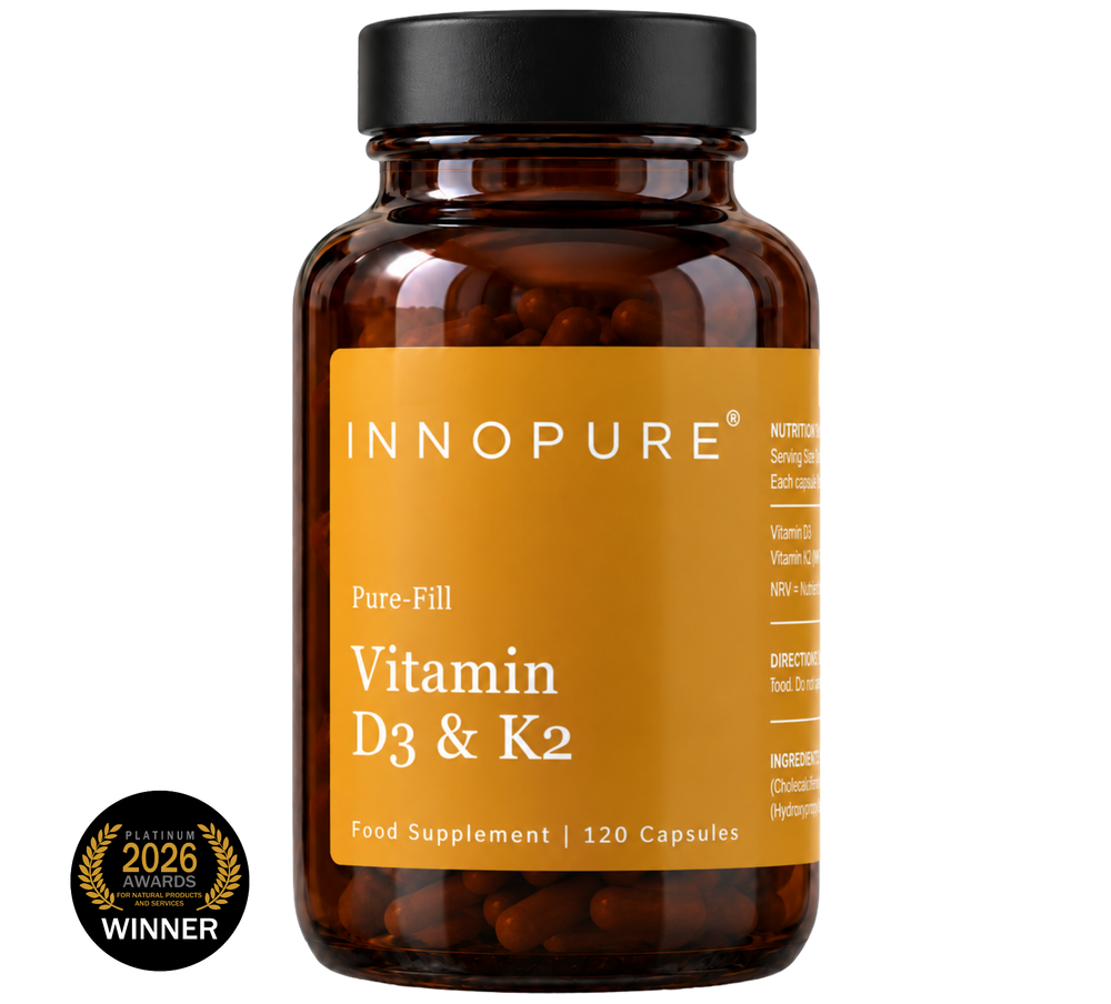 Vitamin D3 & K2 MK7 (120 Capsules 4-Month Supply)