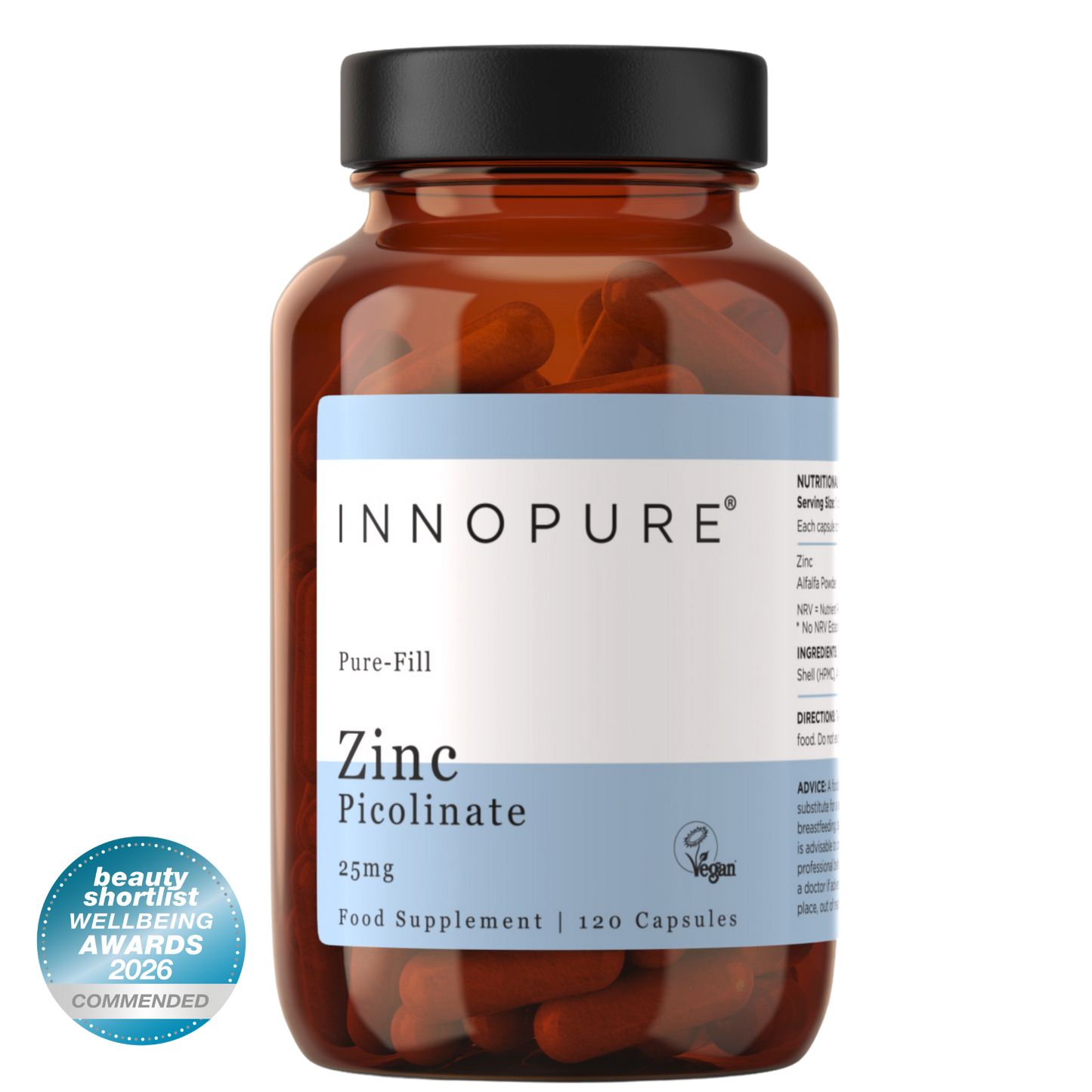 Zinc Picolinate 25mg (120 Capsules 4-Month Supply)