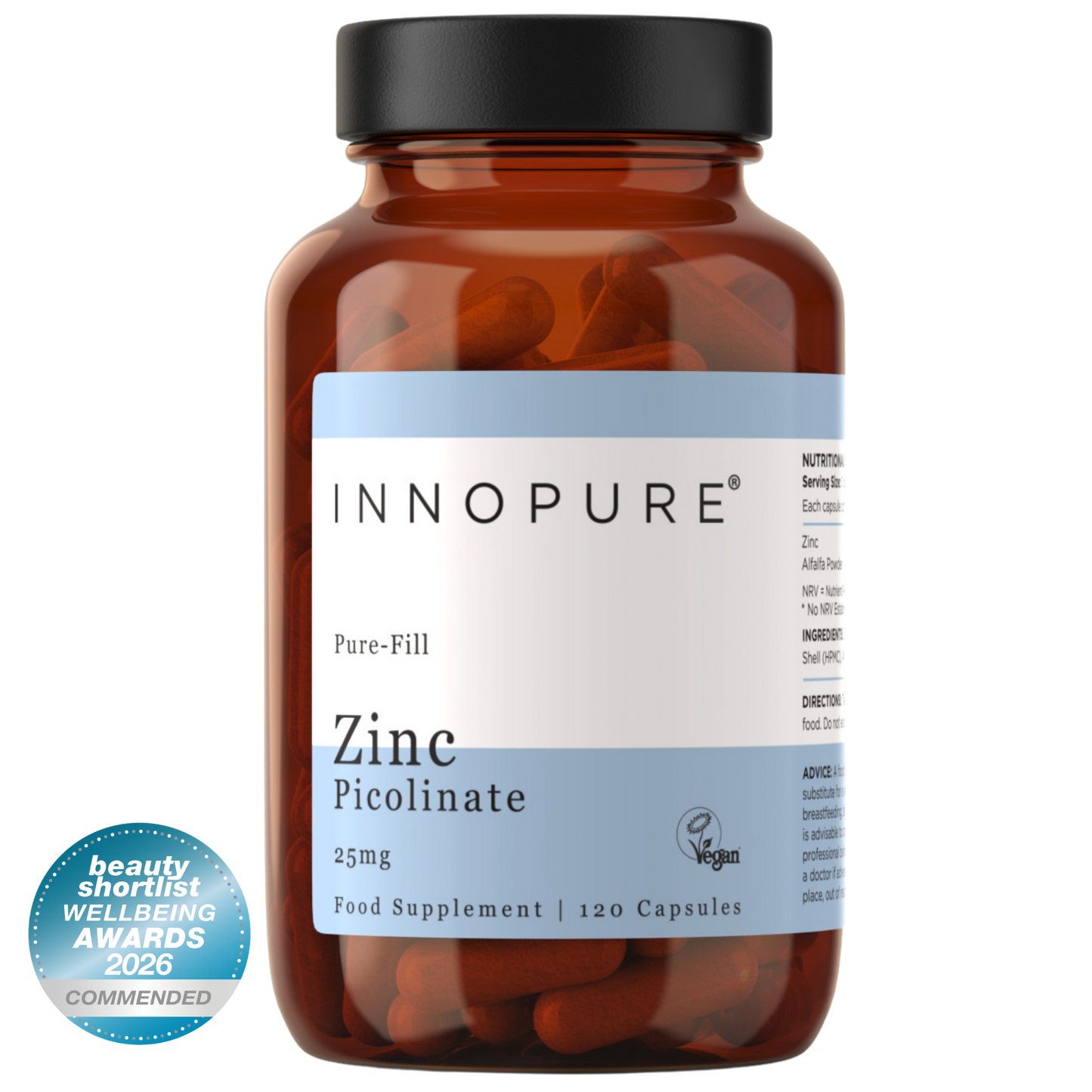 Zinc Picolinate 25mg (120 Capsules 4-Month Supply)