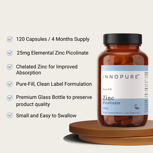 Zinc Picolinate 25mg (120 Capsules 4-Month Supply)