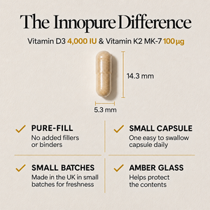 Vitamin D3 4000 IU + Vitamin K2 MK-7 100µg (120 Capsules 4-Month Supply)