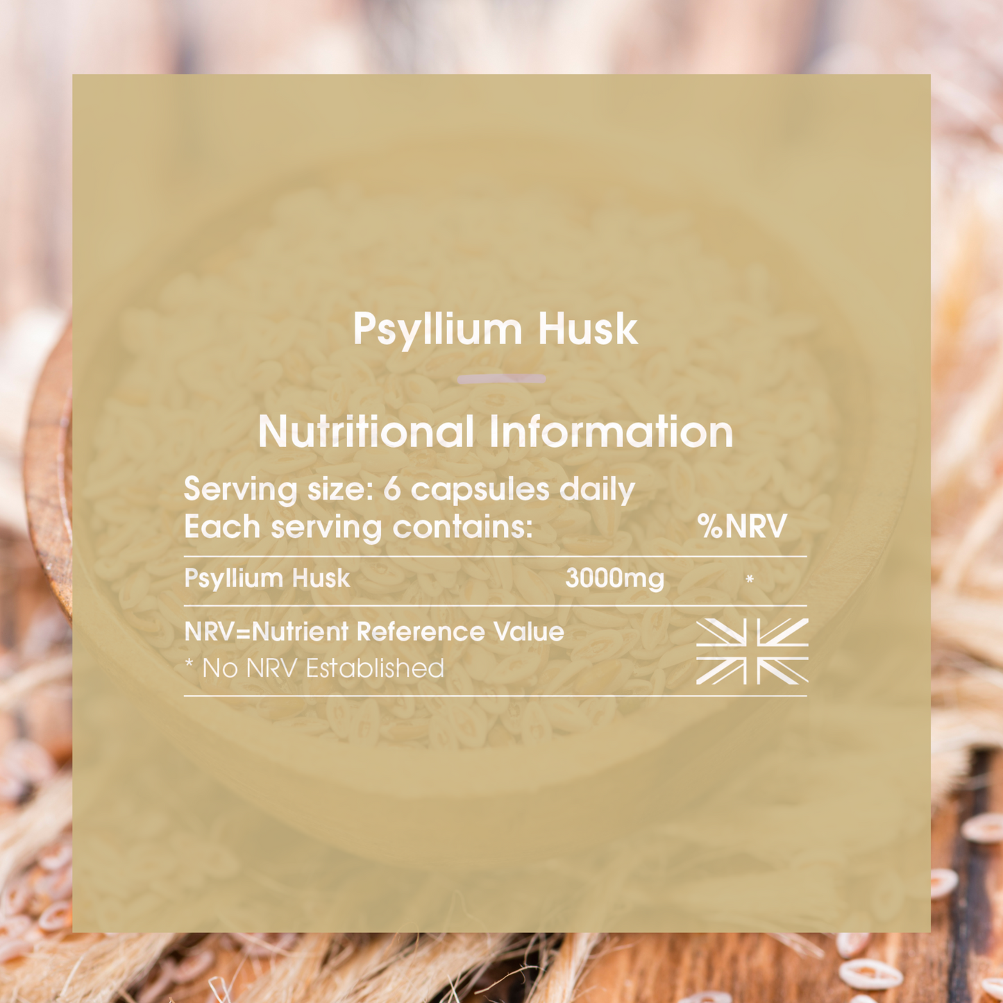 Pure Psyllium Husk Fibre 500mg - 240 Capsules  | 100%  Natural ~ No Fillers or Binders
