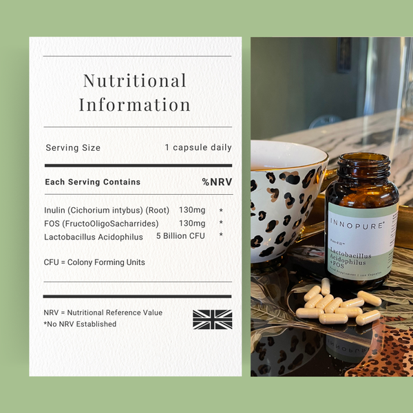 Probiotics & Prebiotics - Lactobacillus Acidophilus & FOS Complex | 120 Capsules (4 Month Supply)