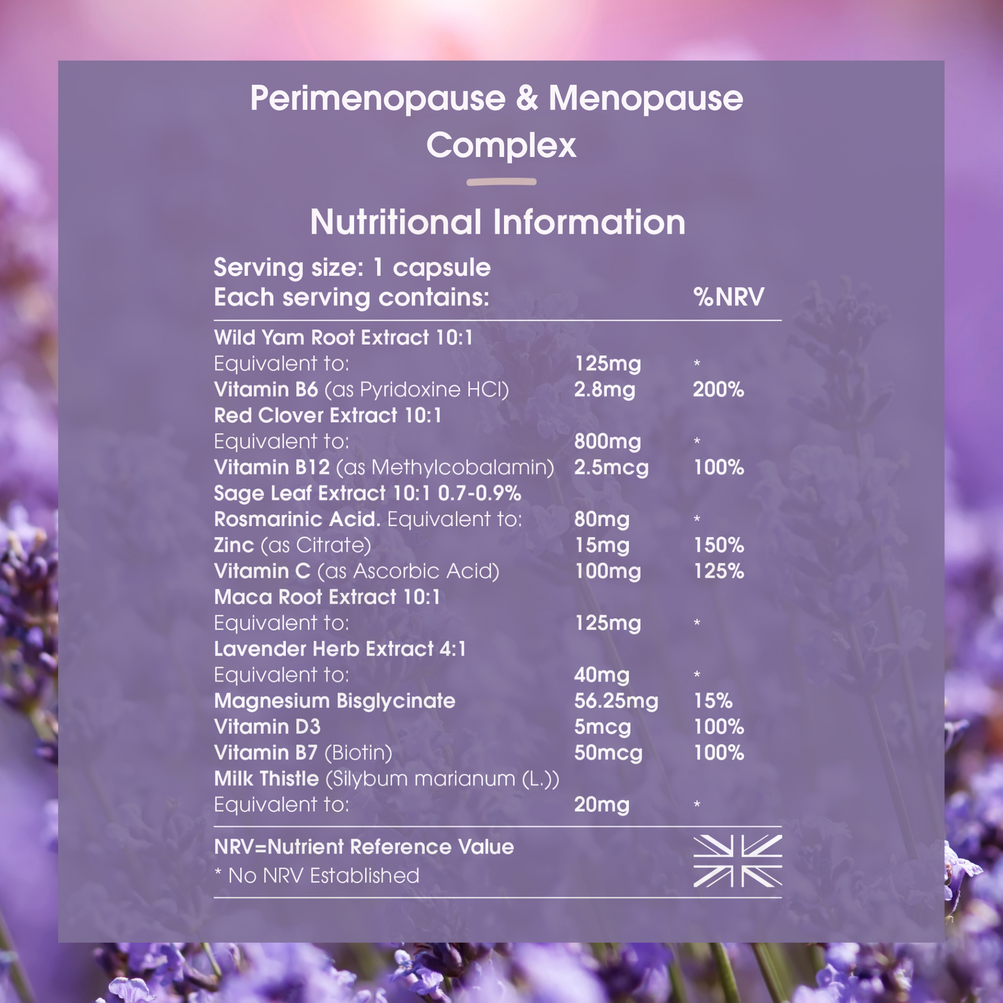 Perimenopause & Menopause Supplements Complex | 60 Capsules (2 Month Supply)