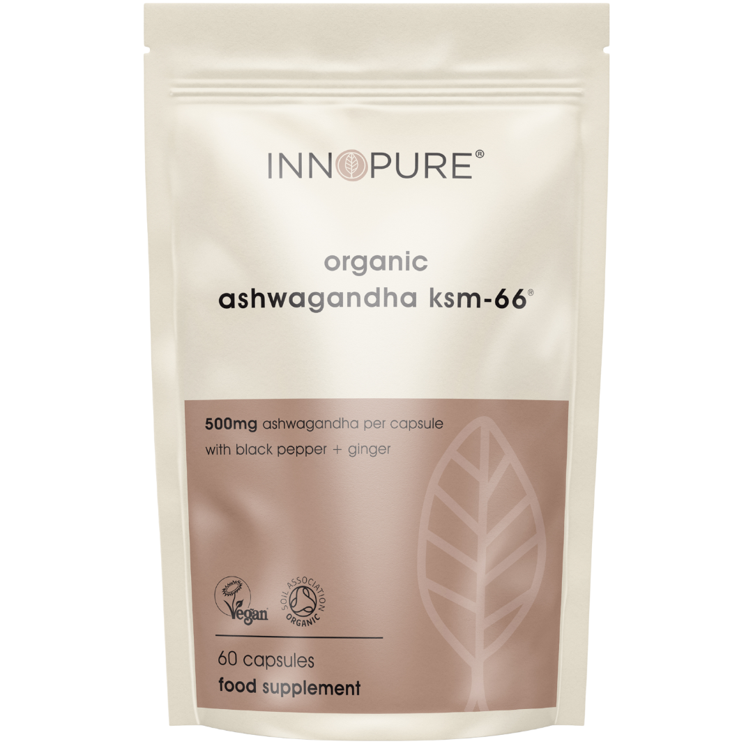Organic Ashwagandha KSM-66® Capsules – 500mg, 5% Withanolides, Vegan Adaptogen