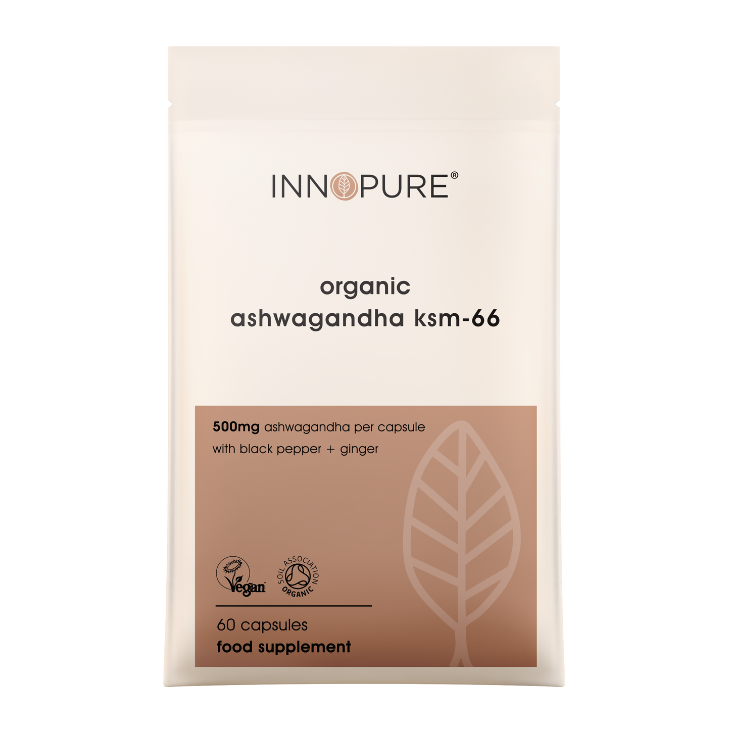 Organic Ashwagandha KSM-66 ® 500mg Per Serving, Certified Organic by Soil Association