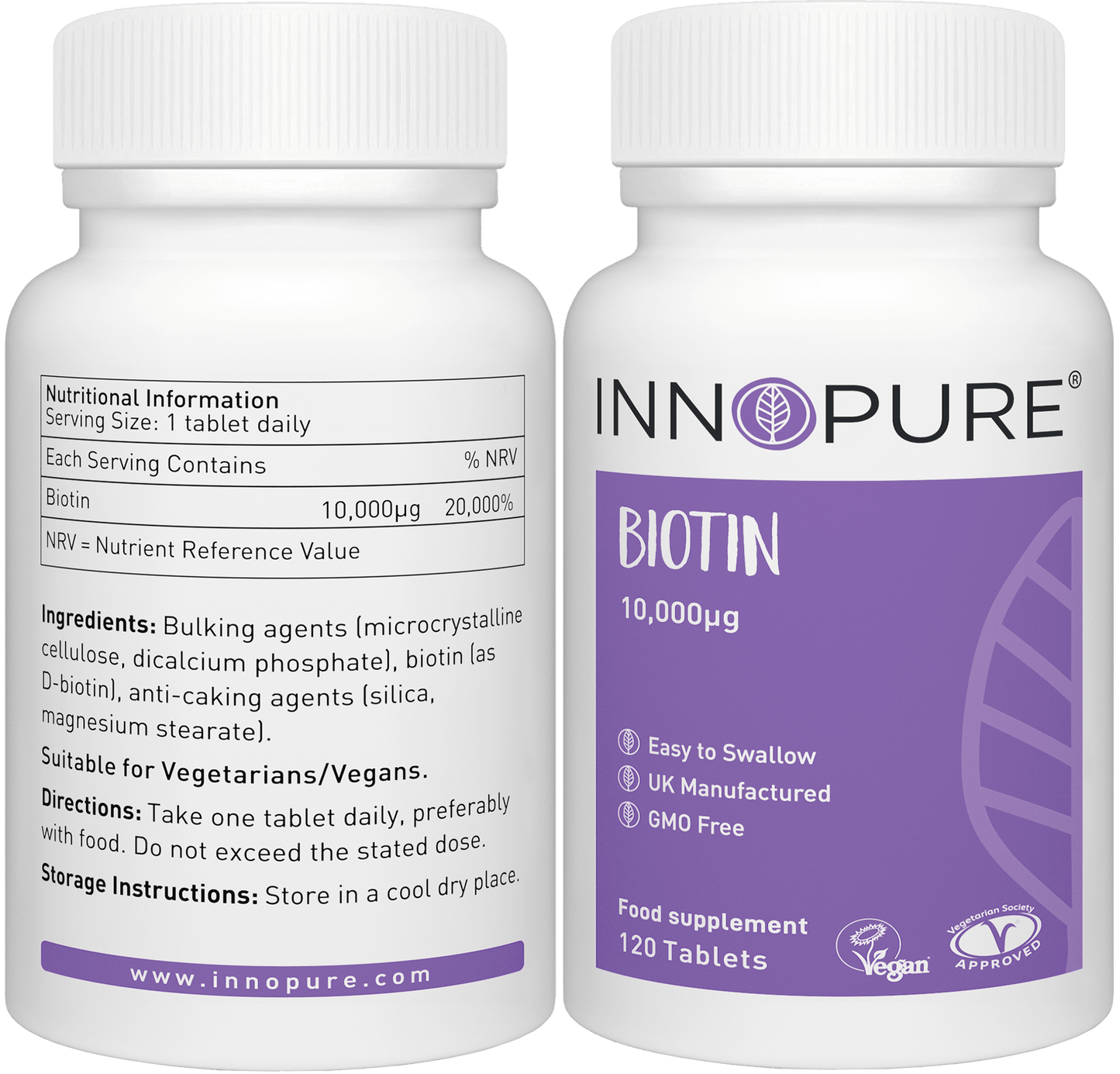Biotin High Strength Tablets 10,000µg - Innopure